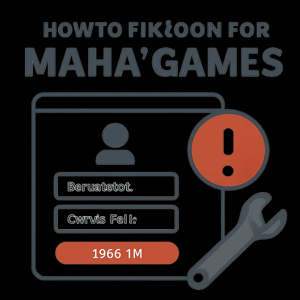 Illustration of steps to troubleshoot login issues in Maha Games.