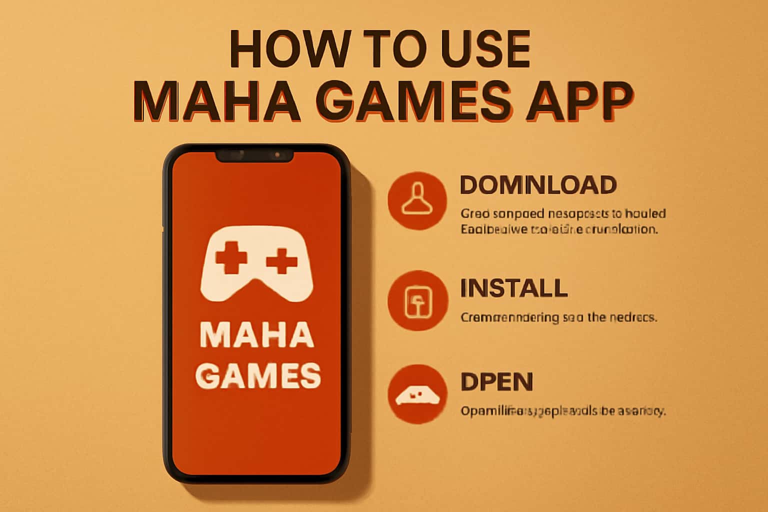 Illustration of the Maha Games app interface showcasing various gaming options.