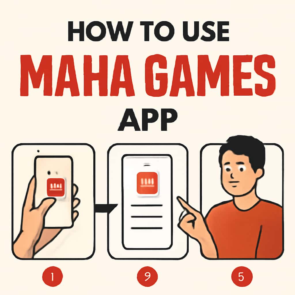 Diagram illustrating the features of the Maha Games app.