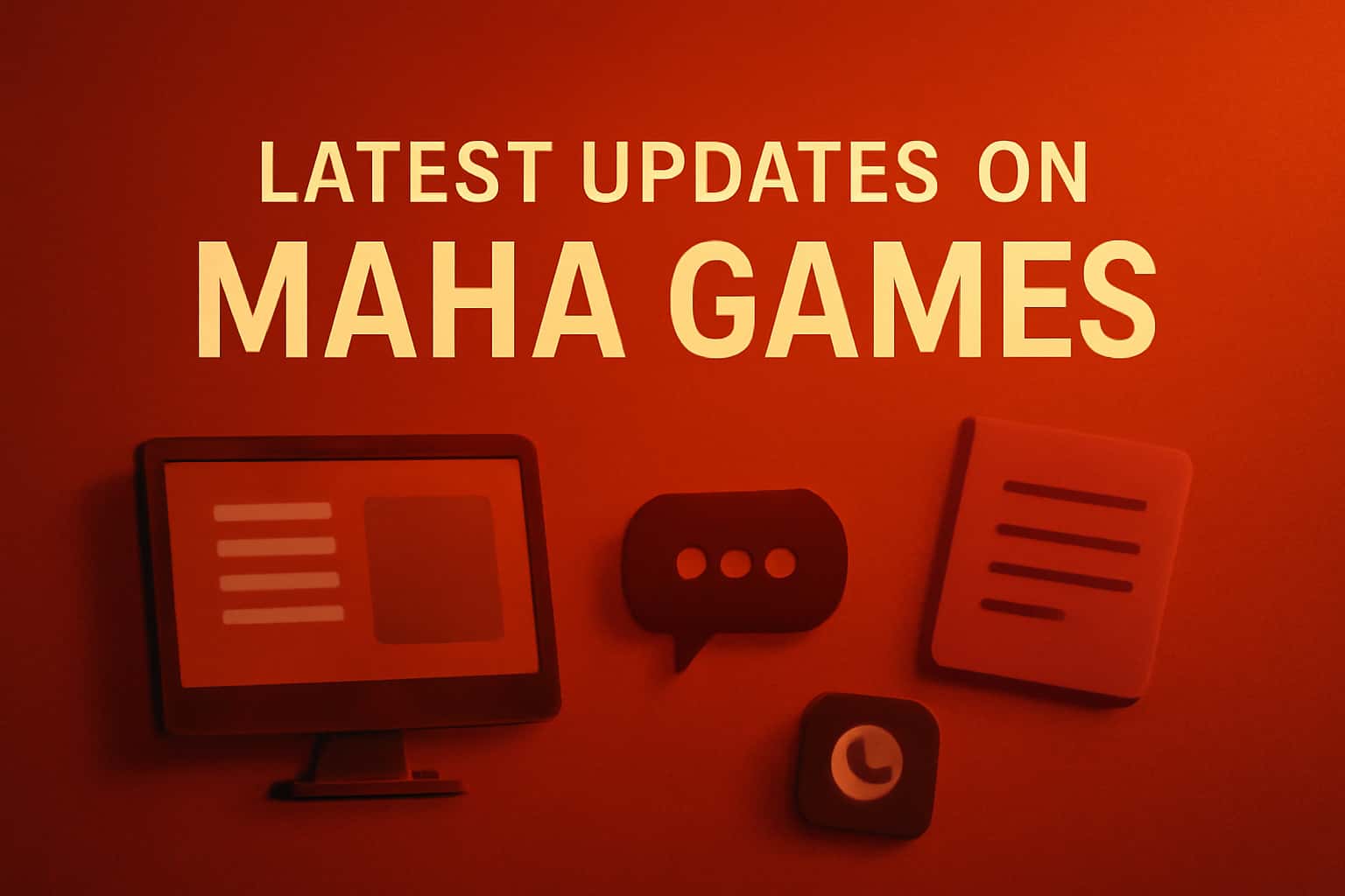 An informational scene highlighting the latest updates on the Maha Games platform.