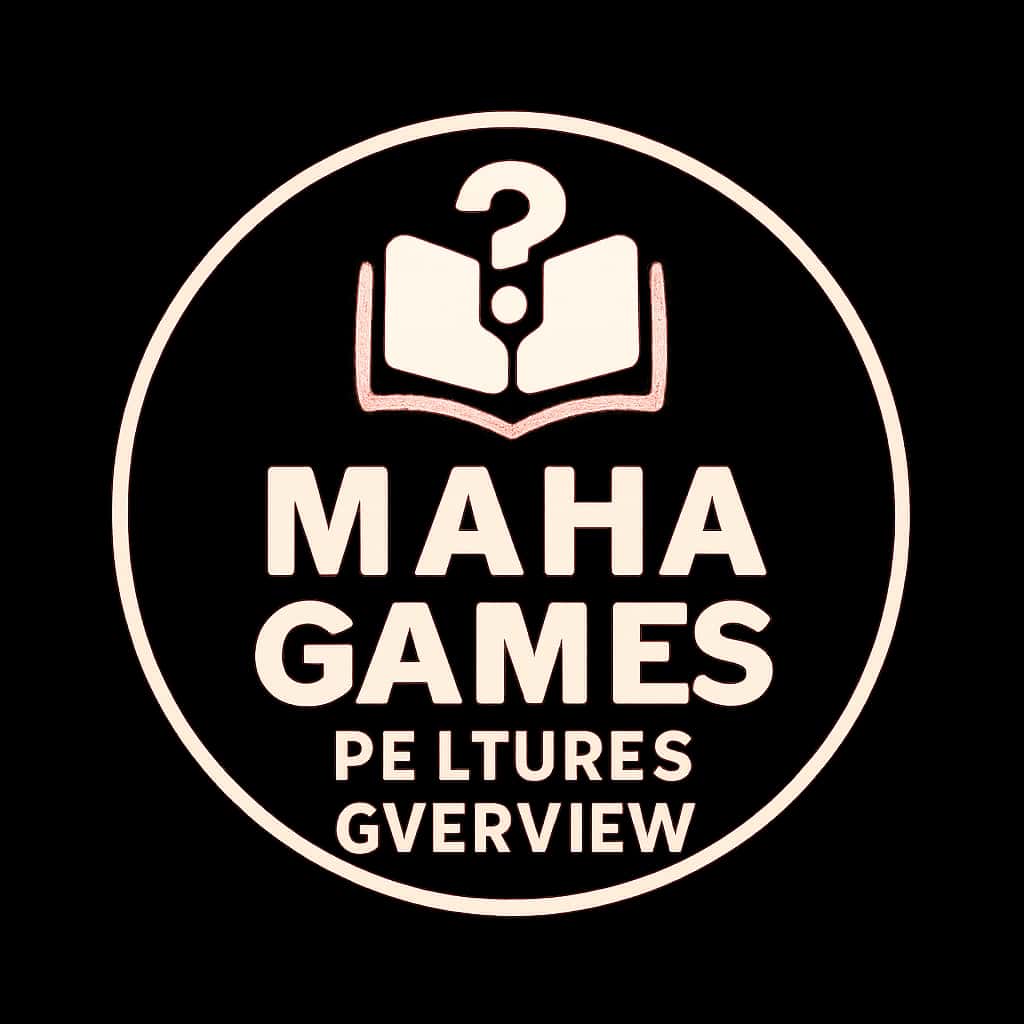 A badge icon symbolizing Maha Games Features Overview.