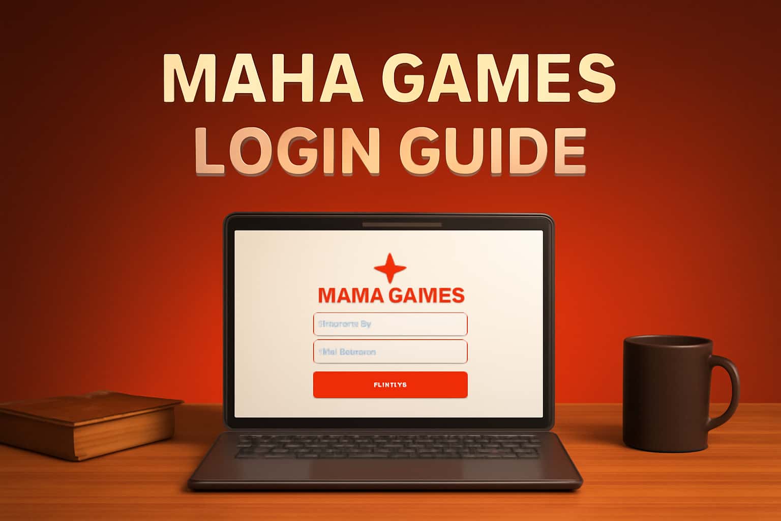 Visual representation of the Maha Games login process with clear text.