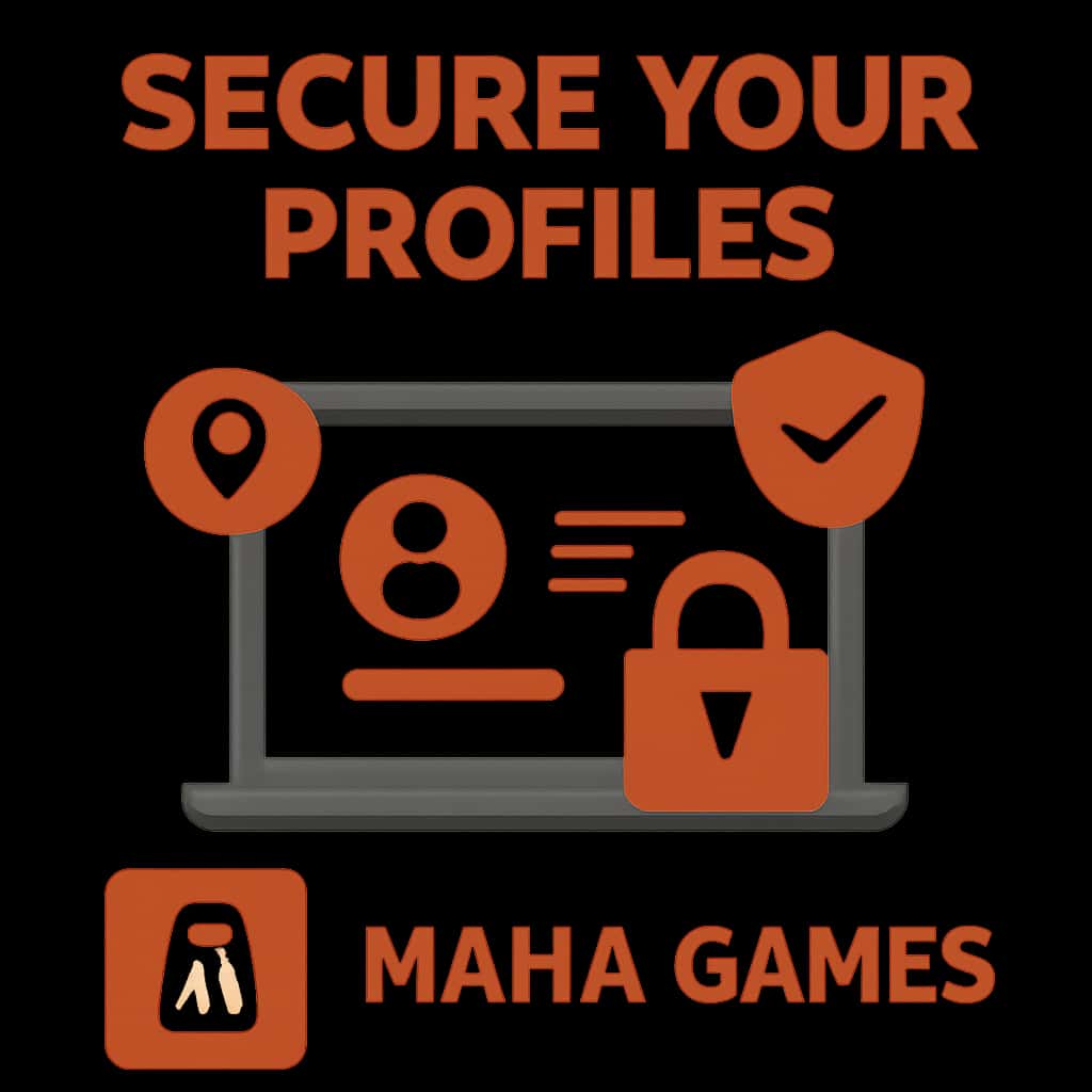 Illustration of steps to secure a Maha Games profile.