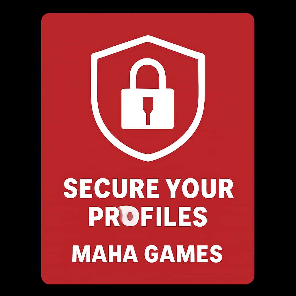 Badge representing security tips for Maha Games profiles.